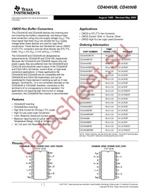 CD4050BDWRE4 datasheet  